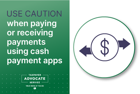 Use caution when paying or receiving payments using cash payment apps